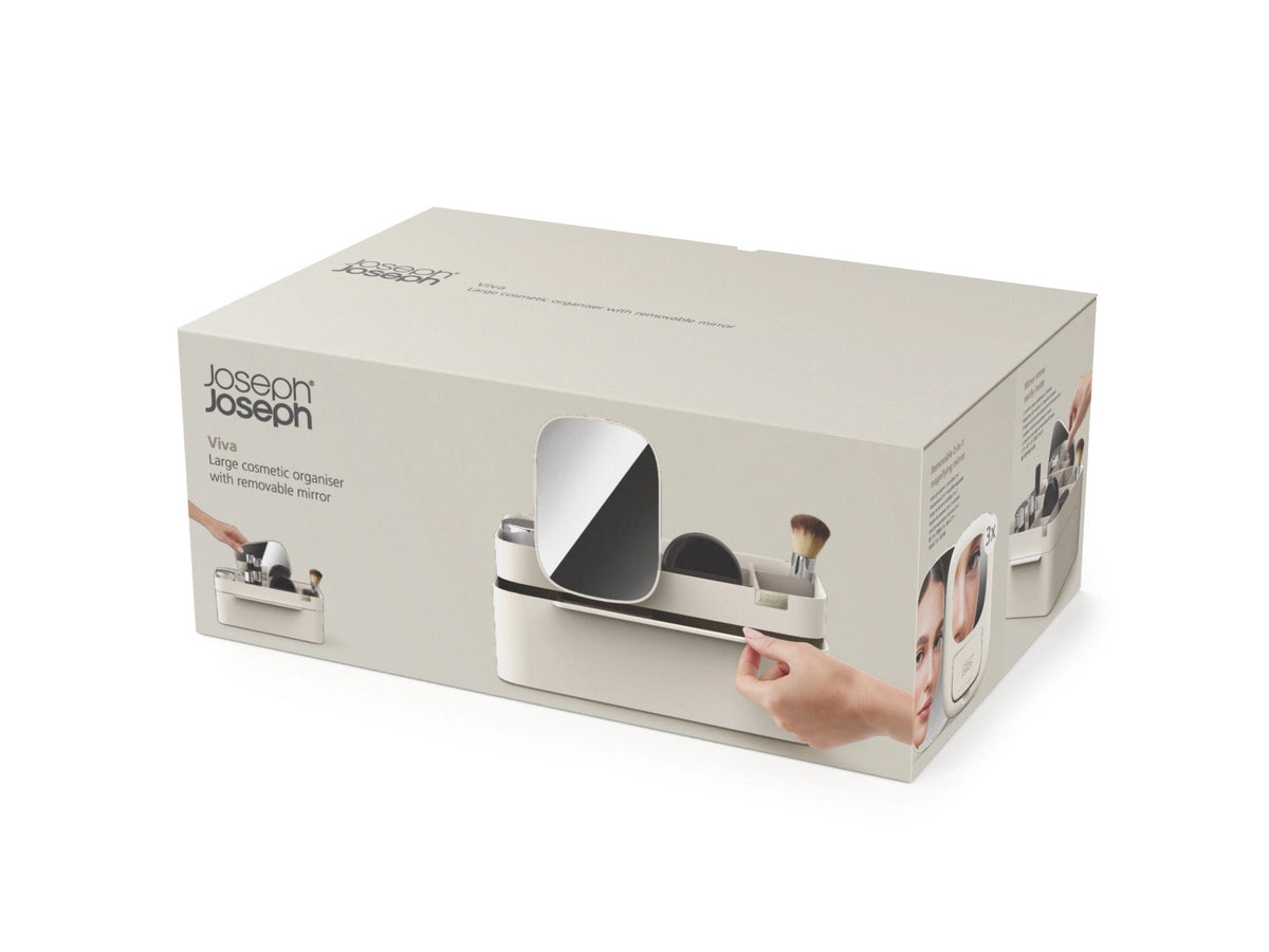 Viva grosser kosmetischer Organizer mit abnehmbarem Spiegel in Beige präsentiert im Onlineshop von KAQTU Design AG. Pflege ist von Joseph Joseph