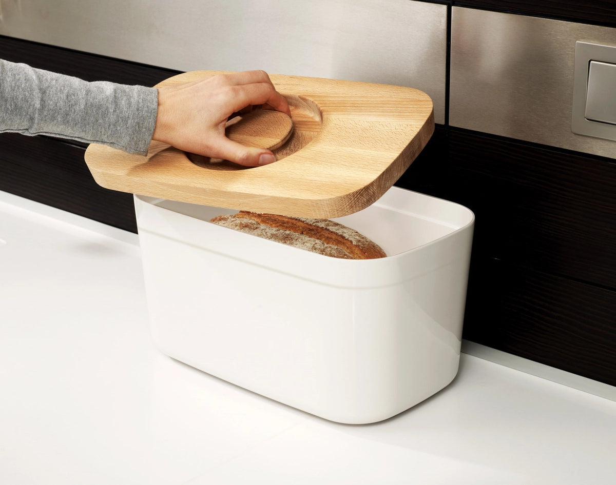 Brotbox Polypropylen Bambus, weiss, 37x18x22 cm in Weiss präsentiert im Onlineshop von KAQTU Design AG. Brotsack ist von Joseph Joseph