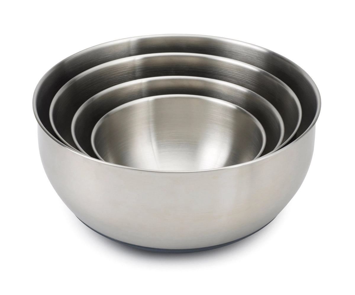 Nest Steel Collection Schüsselset 4-tlg. in Silber präsentiert im Onlineshop von KAQTU Design AG. Küchenhelfer ist von Joseph Joseph