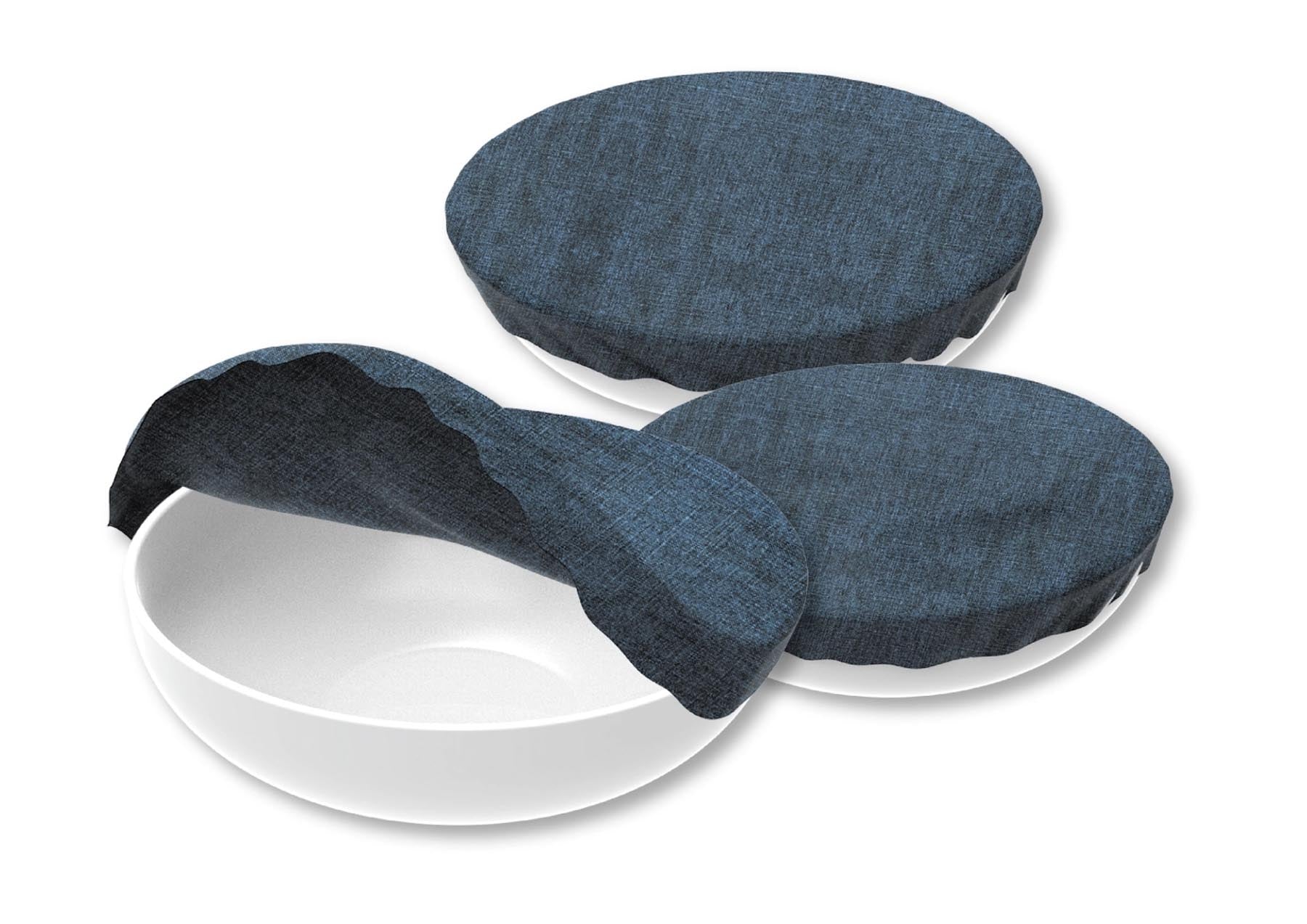 3er Set Textildeckel Jeans, unbewachst in Blau präsentiert im Onlineshop von KAQTU Design AG. Aufbewahrungsbehälter ist von Nuts Innovations