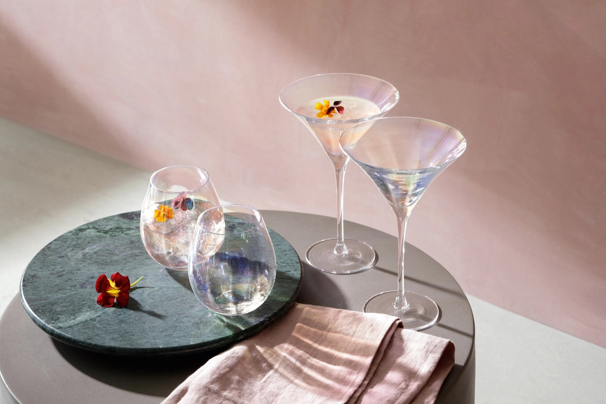 4er Set Pearl Becher 425ml - perlmutt in Transparent präsentiert im Onlineshop von KAQTU Design AG. Cocktailgläser ist von LSA