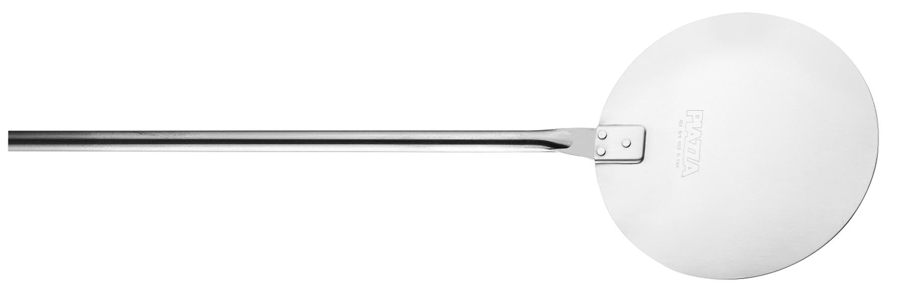 Pizzawender Edelstahl D22cm Länge total 172cm Griff rot in Silber präsentiert im Onlineshop von KAQTU Design AG. Pizza ist von Piazza