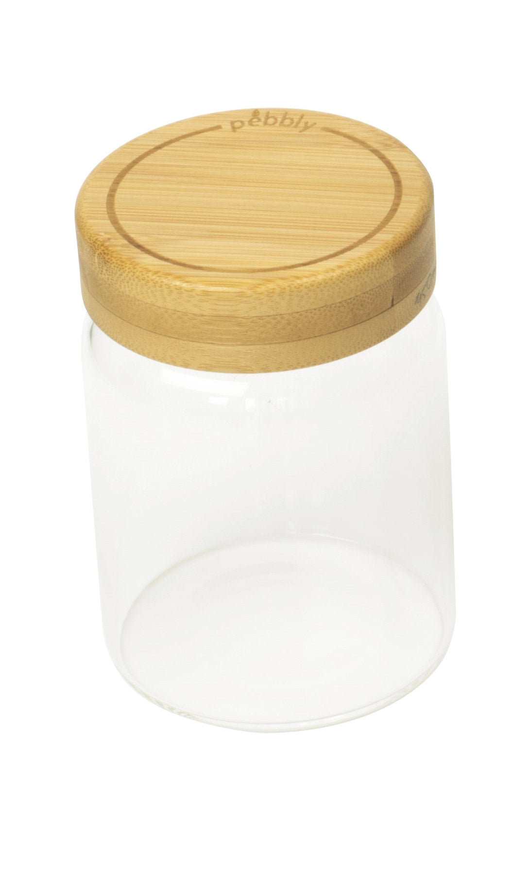 Vorratsglas mit Bambusdeckel 450ml in Transparent präsentiert im Onlineshop von KAQTU Design AG. Aufbewahrungsdose ist von Pebbly