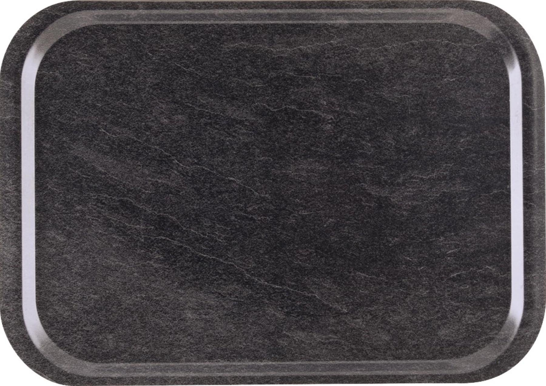 Tablett Fast Food Dark Marble 37.5x26.5cm in Schwarz präsentiert im Onlineshop von KAQTU Design AG. Tablett ist von Roltex