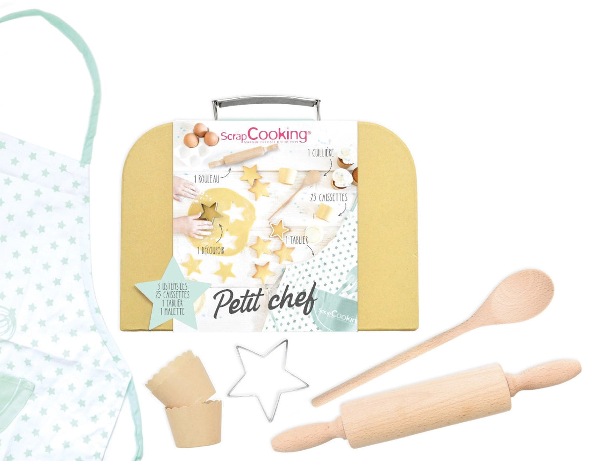 Kinder-Back-Köfferchen, Little Chef in Mehrfarbig präsentiert im Onlineshop von KAQTU Design AG. Backutensilien ist von Scrap Cooking