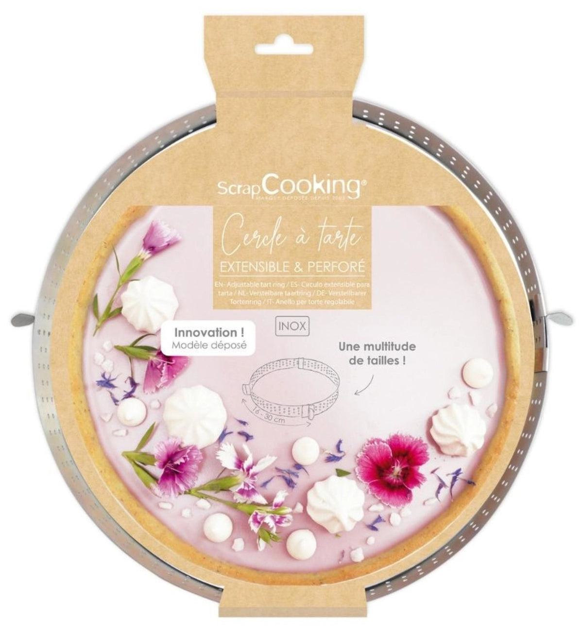 Tortenring perforiert ausziehbar 16-30cm H3cm in Silber präsentiert im Onlineshop von KAQTU Design AG. Backutensilien ist von Scrap Cooking
