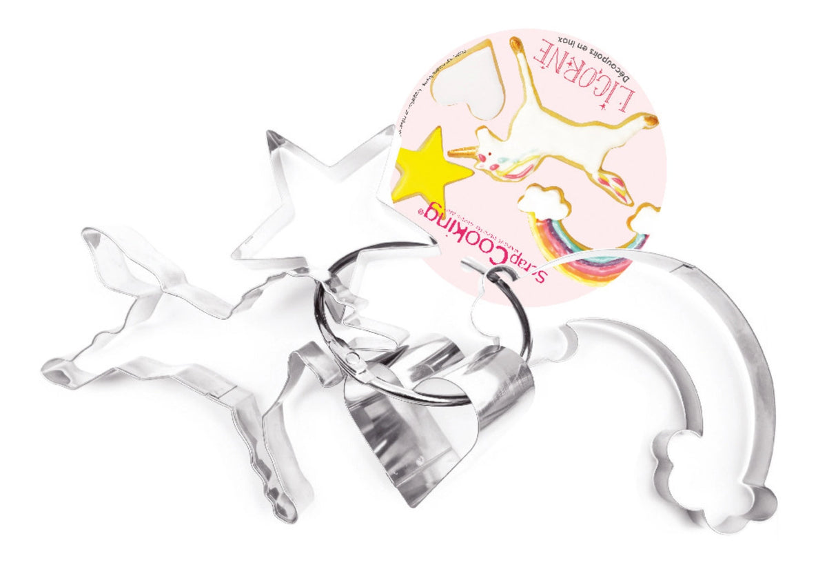 4-tlg. Set Ausstecher Einhorn in Silber präsentiert im Onlineshop von KAQTU Design AG. Ausstecher ist von Scrap Cooking