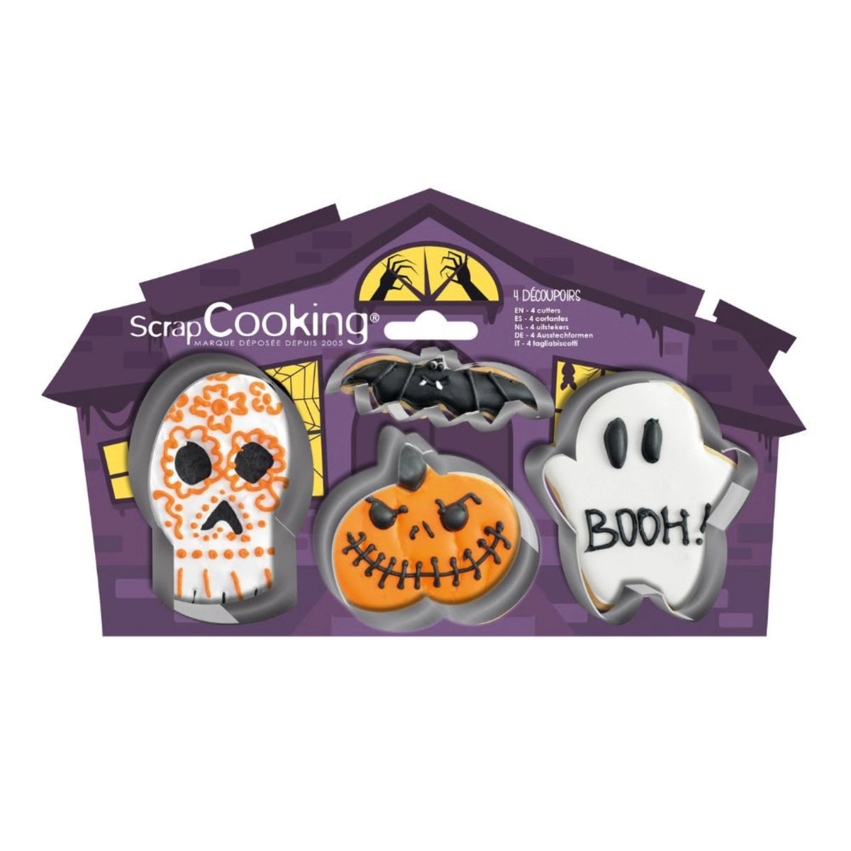 4-tlg. Set Ausstechform Halloween in Silber präsentiert im Onlineshop von KAQTU Design AG. Backen ist von Scrap Cooking