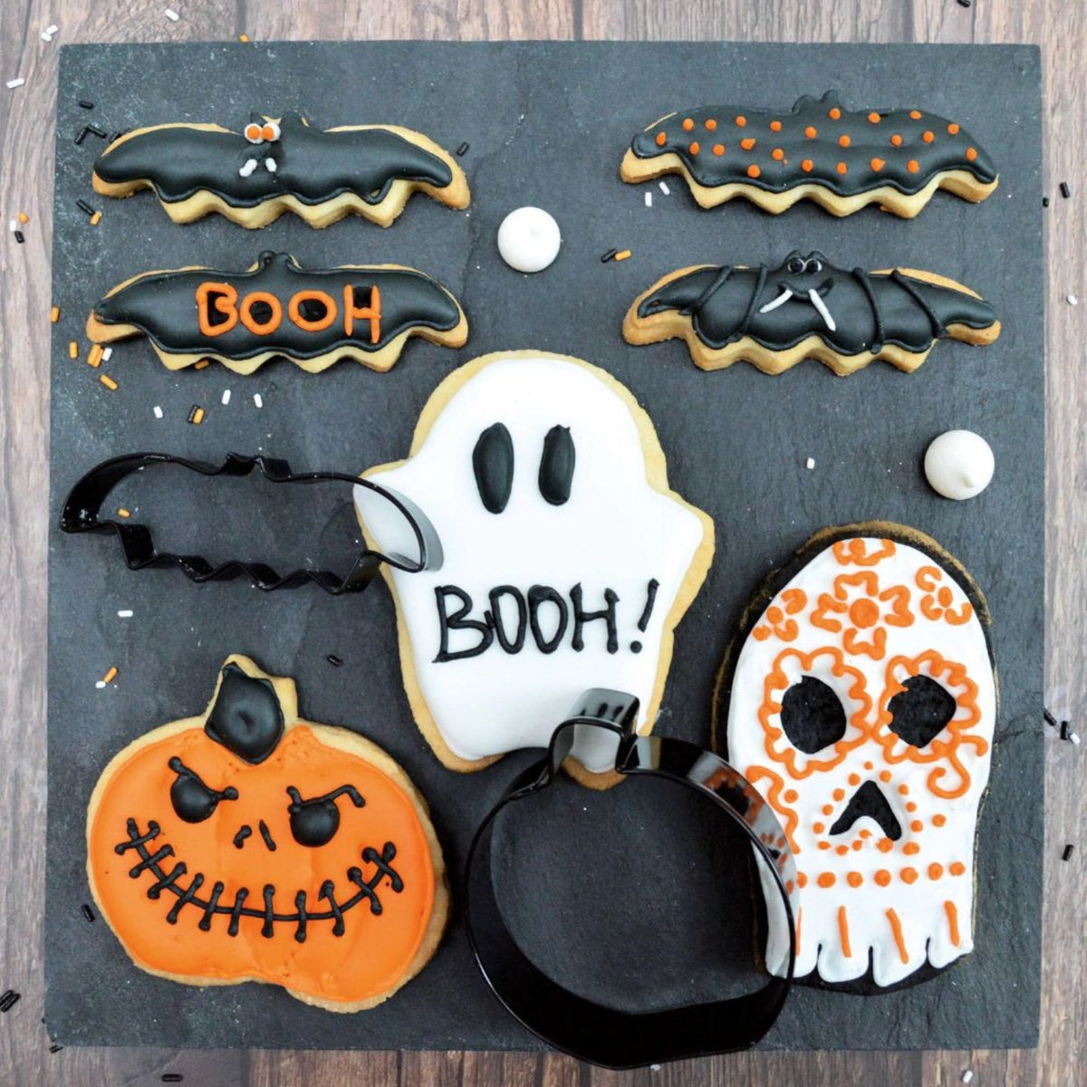 4-tlg. Set Ausstechform Halloween in Silber präsentiert im Onlineshop von KAQTU Design AG. Backen ist von Scrap Cooking
