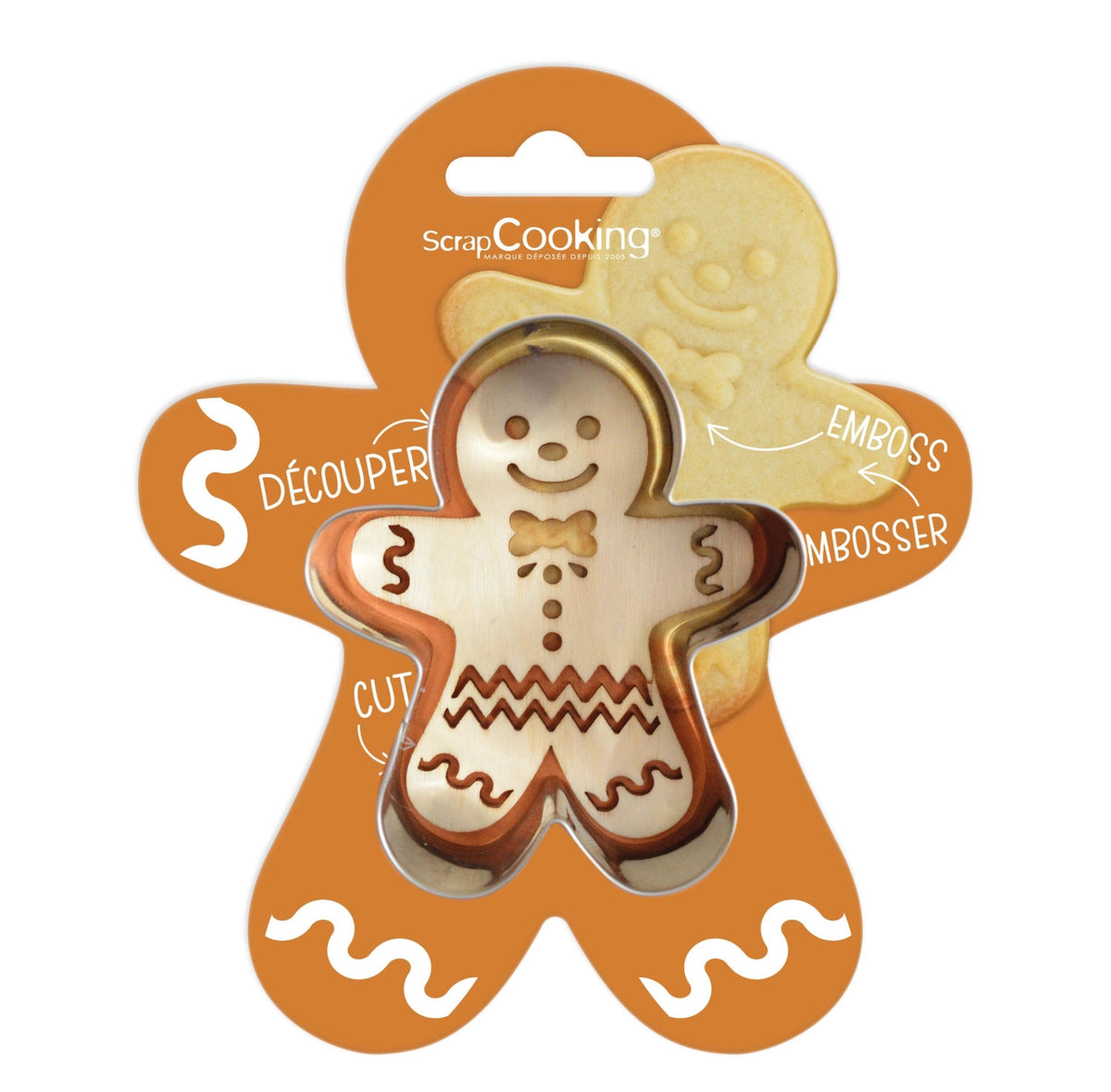 Ausstechform u. Holzpräger Lebkuchenmann in Silber präsentiert im Onlineshop von KAQTU Design AG. Ausstecher ist von Scrap Cooking