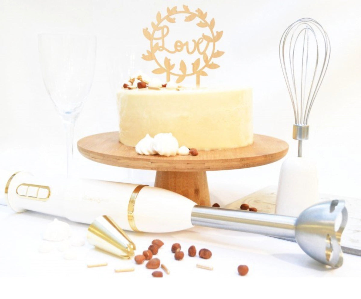 3-in-1 Handmixer, Schneebesen, Zerkleiner in Weiss präsentiert im Onlineshop von KAQTU Design AG. Schwingbesen ist von Scrap Cooking