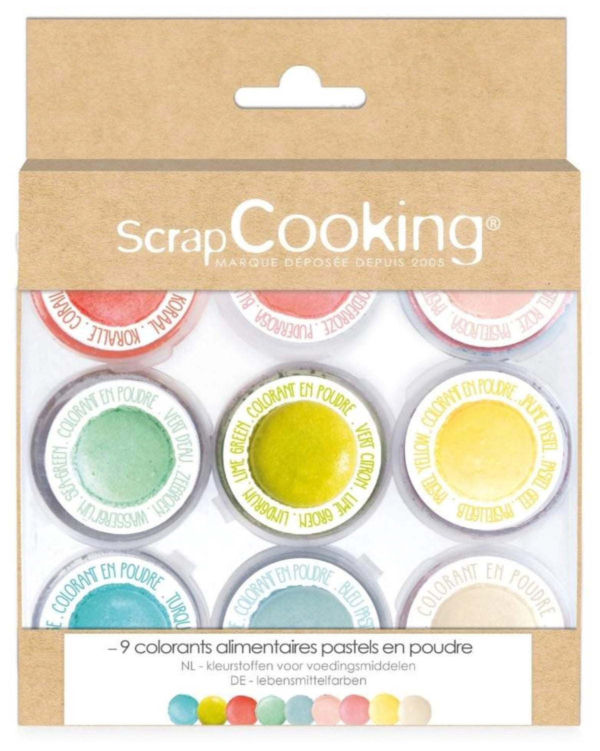 9 Mini-Lebensmittelfarben in Pulverform pastell in Mehrfarbig präsentiert im Onlineshop von KAQTU Design AG. Zutaten ist von Scrap Cooking