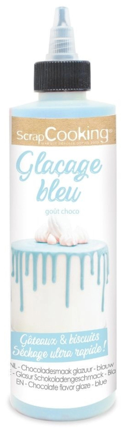 Schokoladengeschmacksglasur Drip Cake, blau 130g in Blau präsentiert im Onlineshop von KAQTU Design AG. Zutaten ist von Scrap Cooking