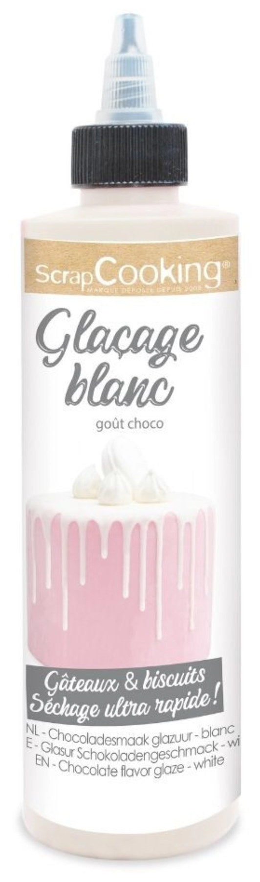Schokoladengeschmacksglasur Drip Cake, weiss 130g in Weiss präsentiert im Onlineshop von KAQTU Design AG. Zutaten ist von Scrap Cooking