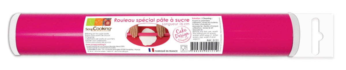 Rolle für Zuckerpaste D3cm x 16cm rosa in Pink präsentiert im Onlineshop von KAQTU Design AG. Zutaten ist von Scrap Cooking