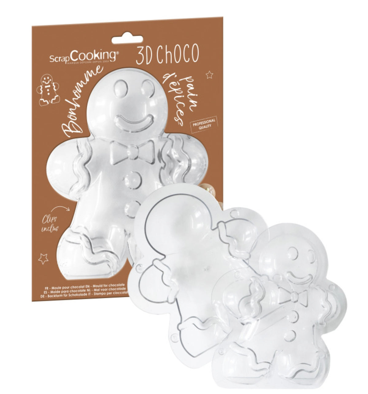 3D Schokoladenform Lebkuchenmann in Transparent präsentiert im Onlineshop von KAQTU Design AG. Backform / Backblech ist von Scrap Cooking