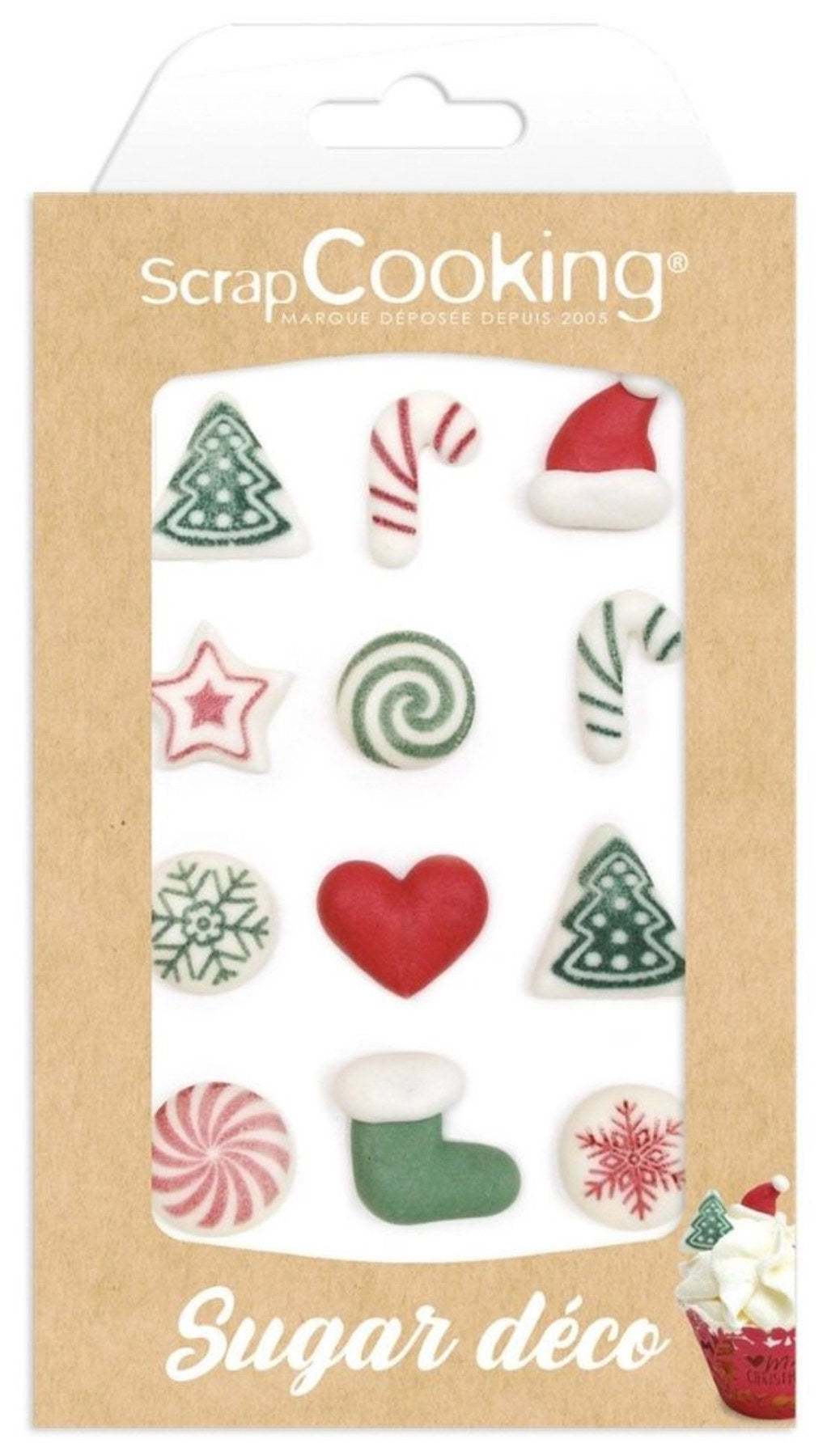 12 Stk. Zucker Deko Sweet Xmas in Grün präsentiert im Onlineshop von KAQTU Design AG. Zutaten ist von Scrap Cooking