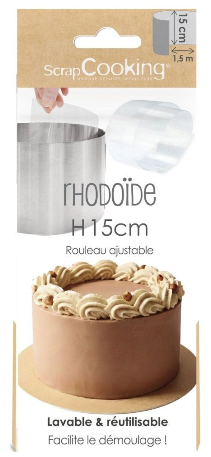 Rhodoid Band hoch H15cm x L150cm in Transparent präsentiert im Onlineshop von KAQTU Design AG. Backutensilien ist von Scrap Cooking