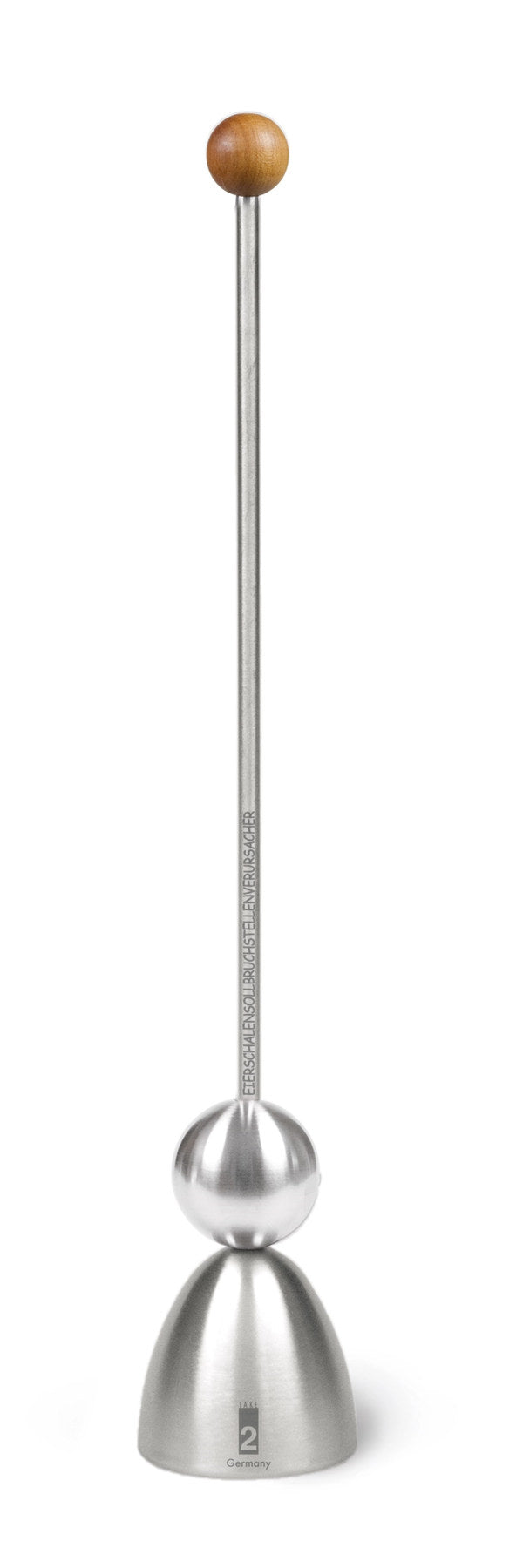 Clack Eieröffner Birnenholzkugel in Silber präsentiert im Onlineshop von KAQTU Design AG. Flaschenöffner ist von Trend Design