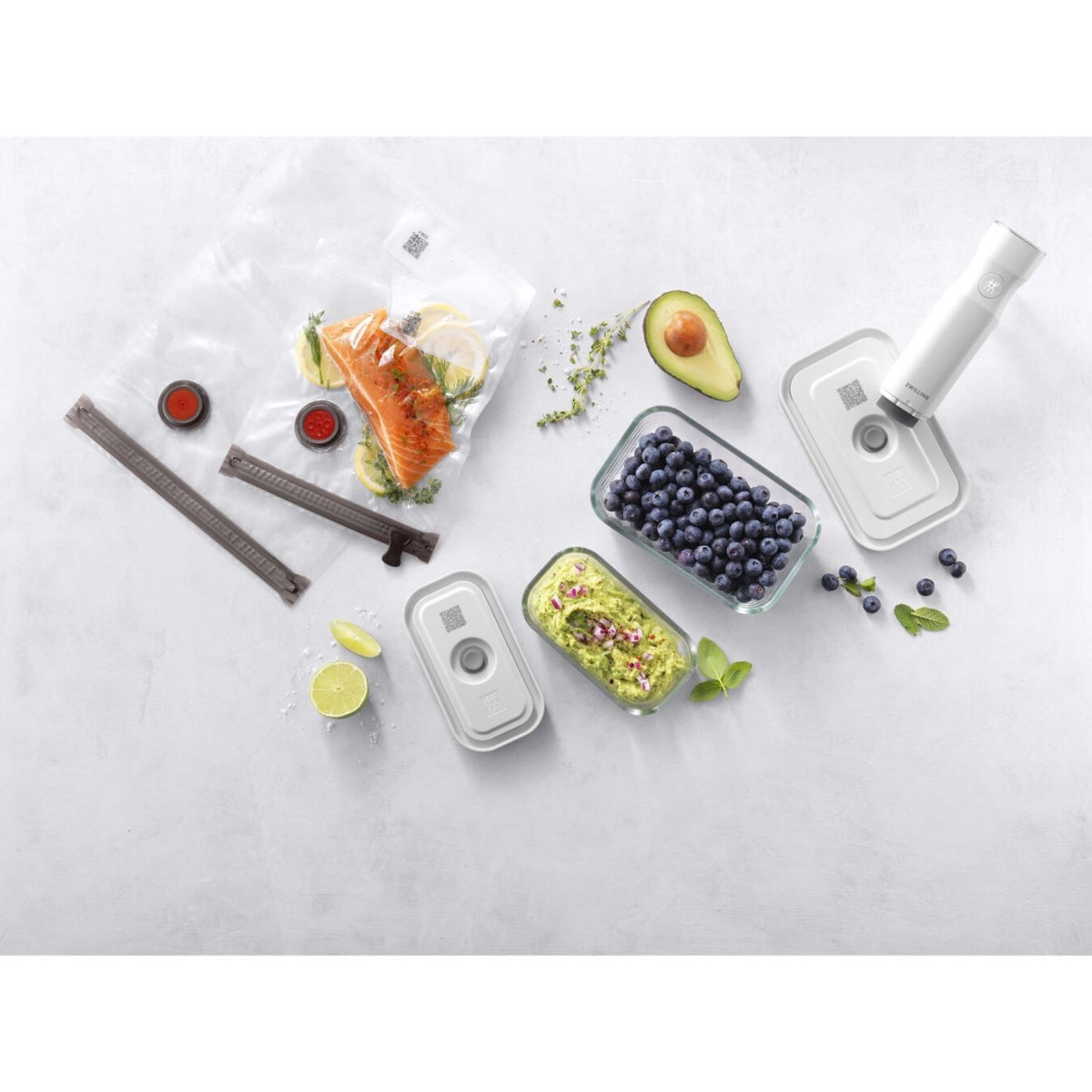 Vakuum Starterset, 7-tlg, Glas, Box S/M in Transparent präsentiert im Onlineshop von KAQTU Design AG. Aufbewahrungsdose ist von Zwilling Kitchen