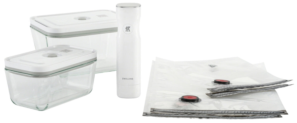 Vakuum Starterset, 7-tlg, Glas, Box M/L in Transparent präsentiert im Onlineshop von KAQTU Design AG. Aufbewahrungsbehälter ist von Zwilling Kitchen