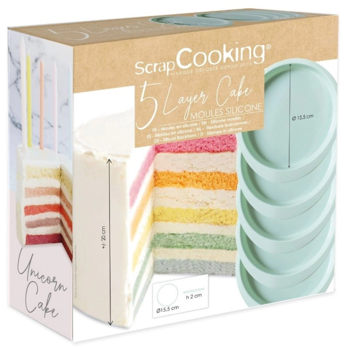 5 Silikonbackformen für Layer Cake in Grün präsentiert im Onlineshop von KAQTU Design AG. Backform / Backblech ist von Scrap Cooking