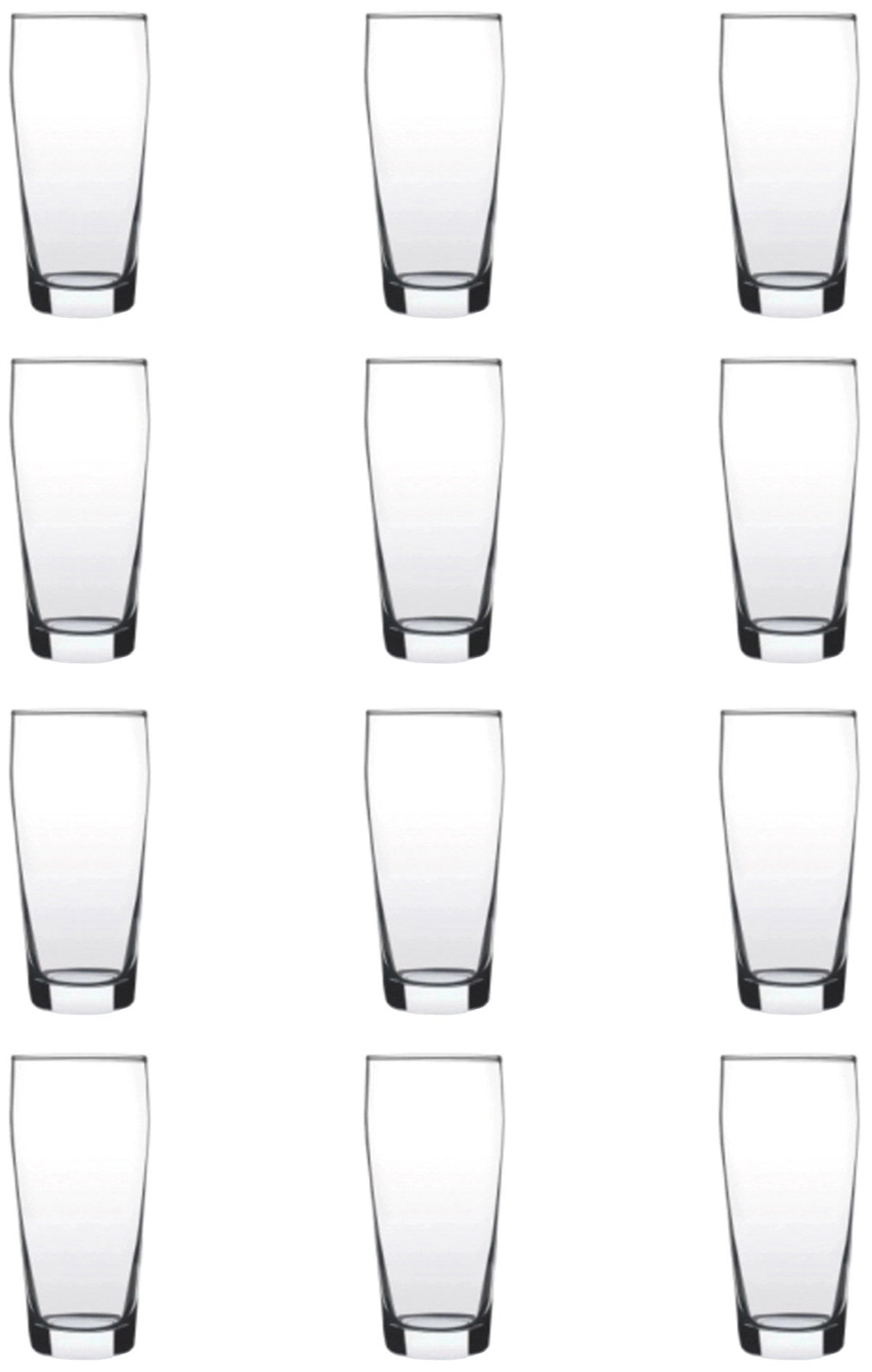 6er Set Willi Becher 39cl 14.7cm von swizzglas: transparente Trinkgläser aus Glas, schlichte zylindrische Form, nebeneinander aufgestellt.