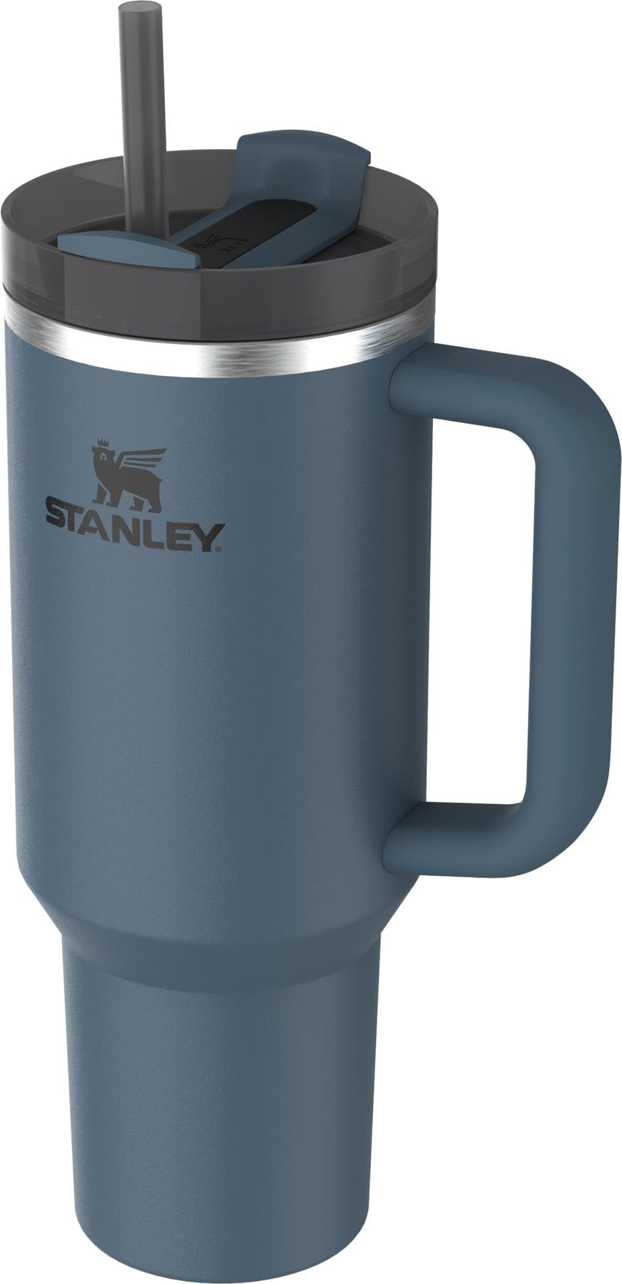 Stylische Stanley Quencher FlowState Thermosflasche in Blue Spruce, ideal für Outdoor-Aktivitäten und sorgt für optimale Temperaturhaltung.
