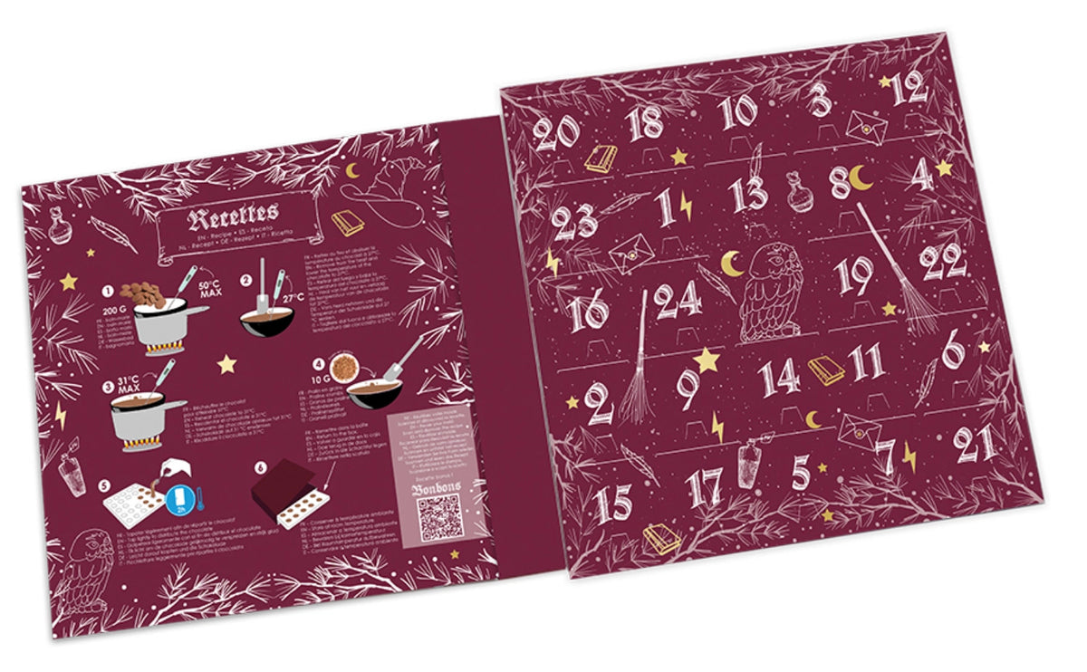 Adventskalender mit Schokogiessformen Zauberer in Violett präsentiert im Onlineshop von KAQTU Design AG. Backutensilien ist von Scrap Cooking