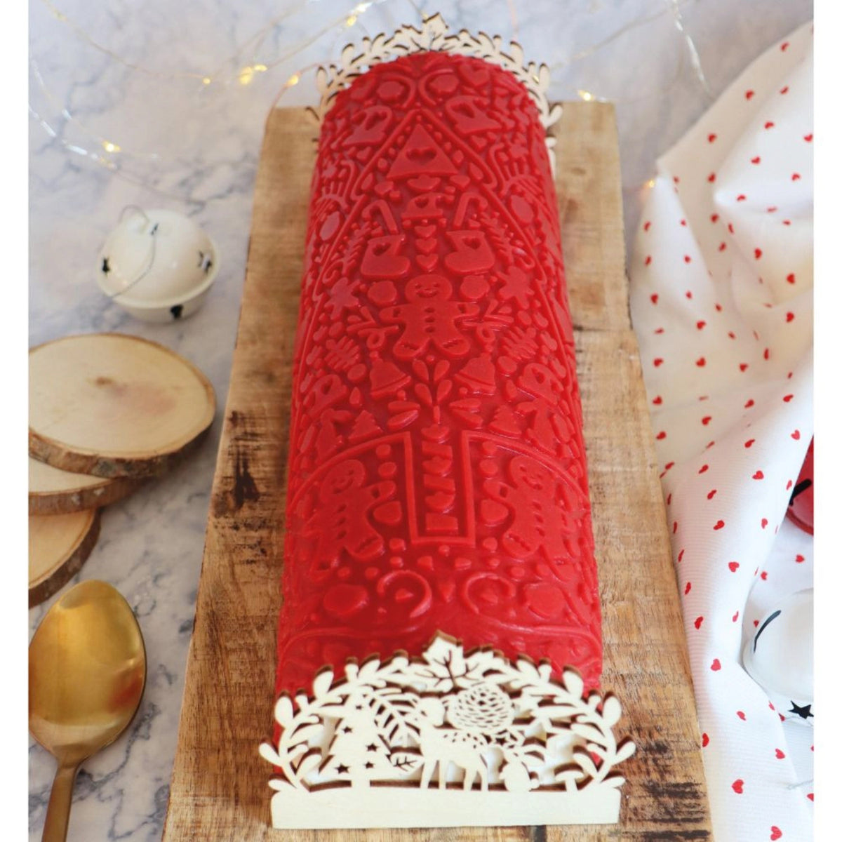 Silikonmatte für Rouladen Weihnachten 40x30cm in Weiss präsentiert im Onlineshop von KAQTU Design AG. Backen ist von Scrap Cooking