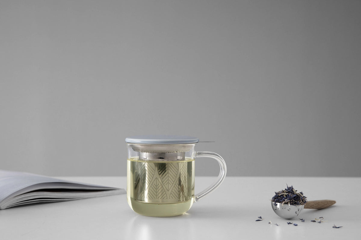 Minima Eva Teetasse mit Infuser 400ml Borosilikat hellblau in Blau präsentiert im Onlineshop von KAQTU Design AG. Tasse ist von Viva