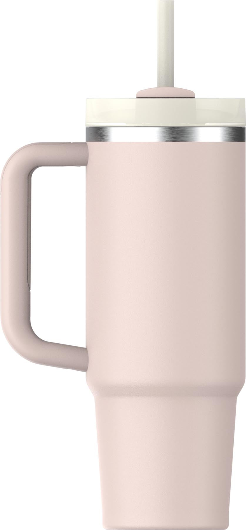 Elegante Thermosflasche Stanley Quencher FlowState 0.89l in sanftem Rosenquarz, ideal für unterwegs und vielseitige Getränke.