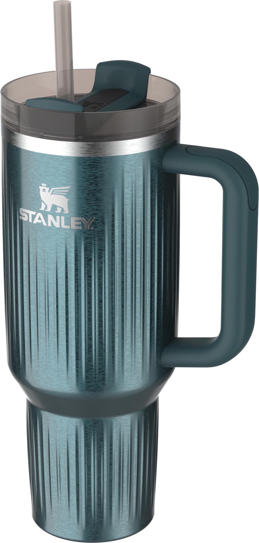 Stylische Stanley Thermosflasche Quencher Fluted 1.18l in leuchtendem Marina Shine Blau, perfekt für unterwegs und vielseitige Getränke.