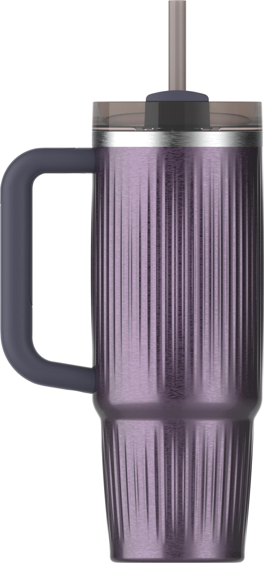 Stylische Stanley Thermosflasche Quencher Fluted 0.89l in Wisteria Shine, perfekt für unterwegs, hält Getränke lange warm oder kühl.
