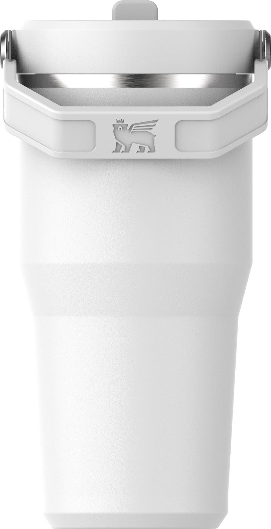 Eleganter Stanley IceFlow Flip Straw Becher in kühlem Frost-Design, perfekt für erfrischende Getränke mit 0.6l Fassungsvermögen.