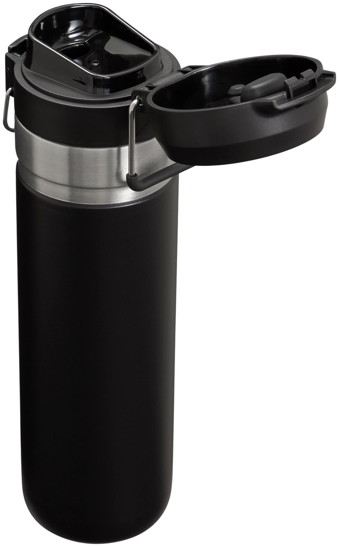 Stylische Quick-Flip Wasserflasche 0.7l in elegantem Schwarz von Stanley, ideal für unterwegs und perfekt für jeden Anlass.