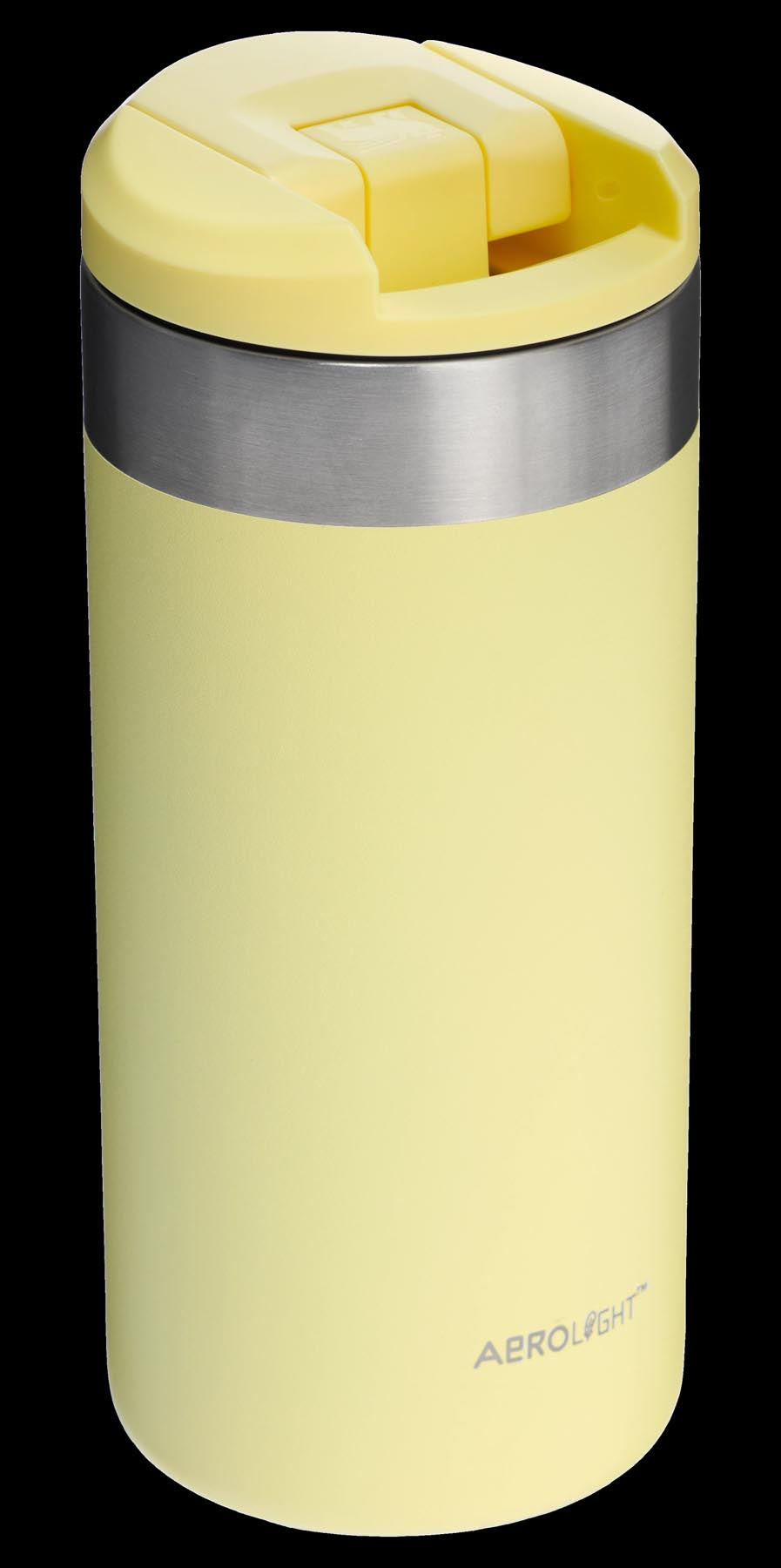 Stylische AeroLight Transit Mug in leuchtendem Pomelo-Gelb von Stanley, ideal für unterwegs und perfekt für heiße oder kalte Getränke.