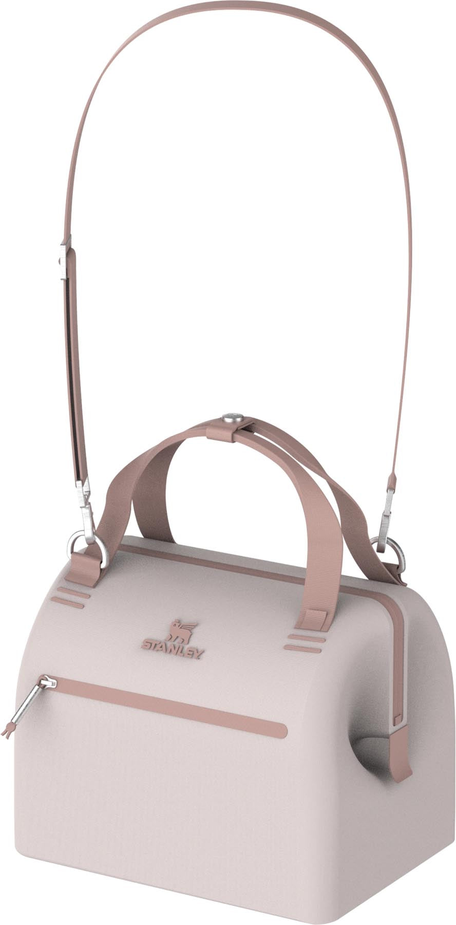 Stylische Kühltasche in Rosé-Quarz von Stanley, ideal für Ausflüge und Picknicks, mit 7 Litern Fassungsvermögen.