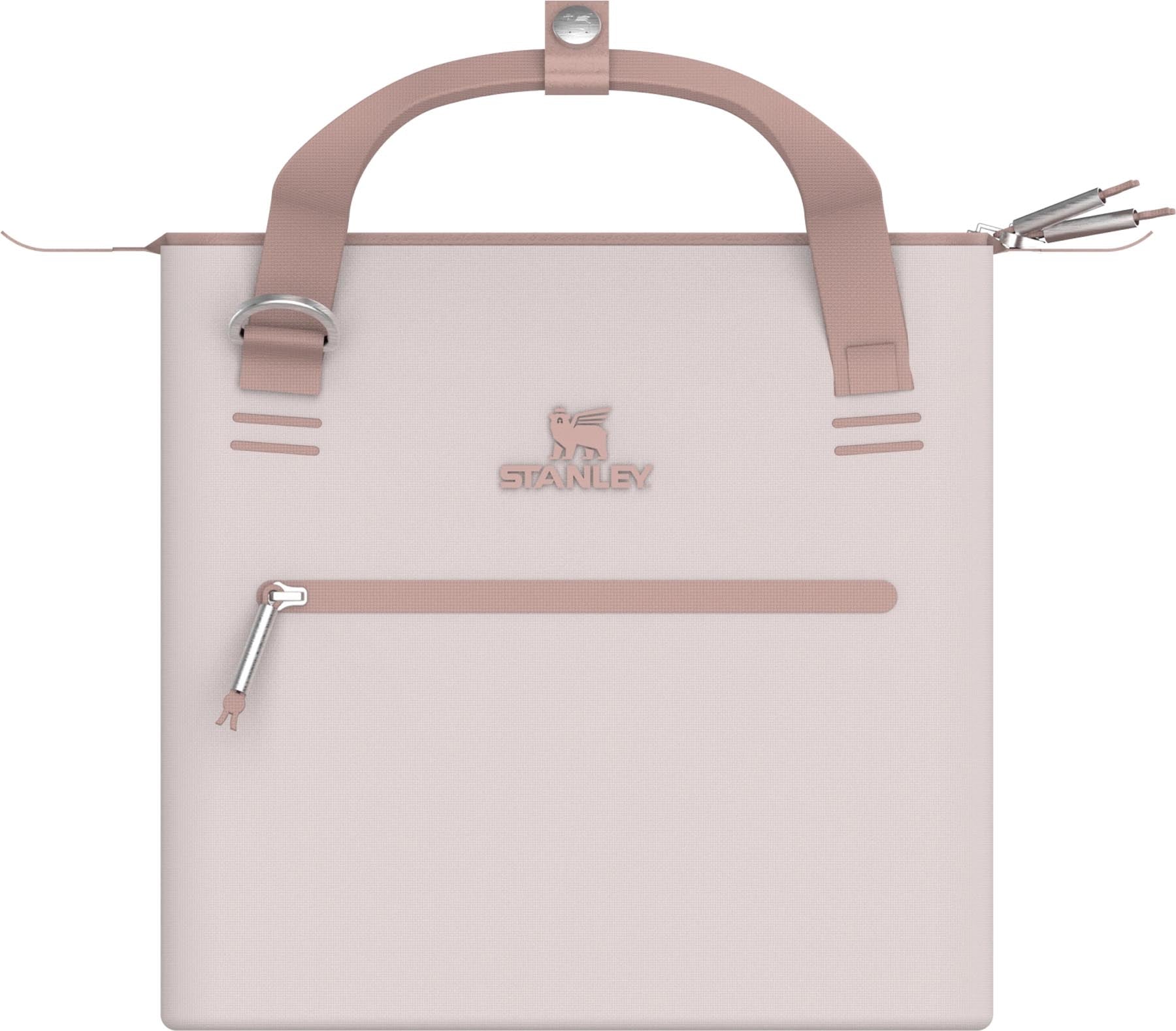 Elegante Kühltasche in zartem Rosé-Quarz von Stanley, perfekt für unterwegs, bietet 7 Liter Platz für Snacks und Getränke.