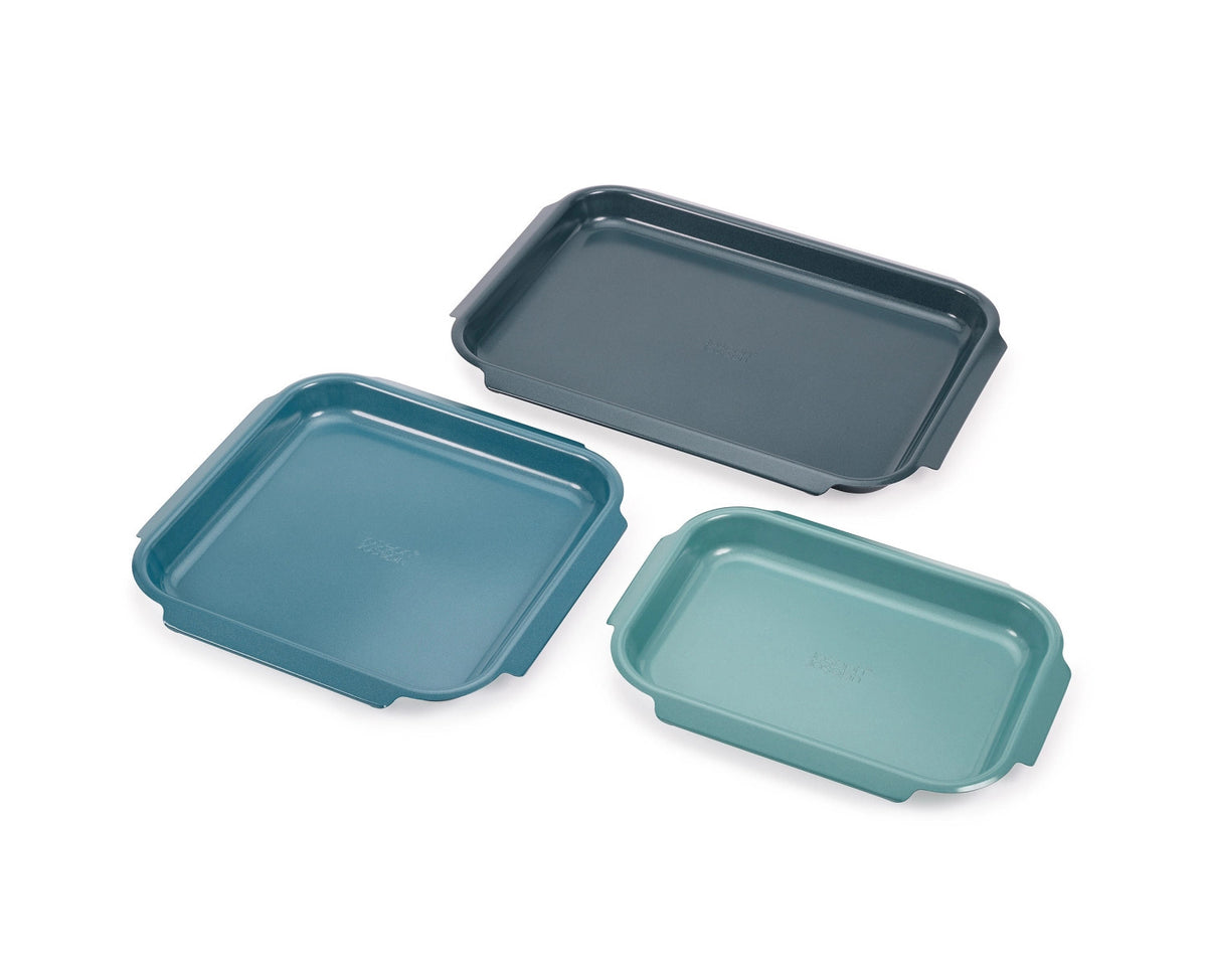3er Set Nest Bake Backform 30x23 32.6x30 40.9x30 in Blau präsentiert im Onlineshop von KAQTU Design AG. Backform / Backblech ist von Joseph Joseph