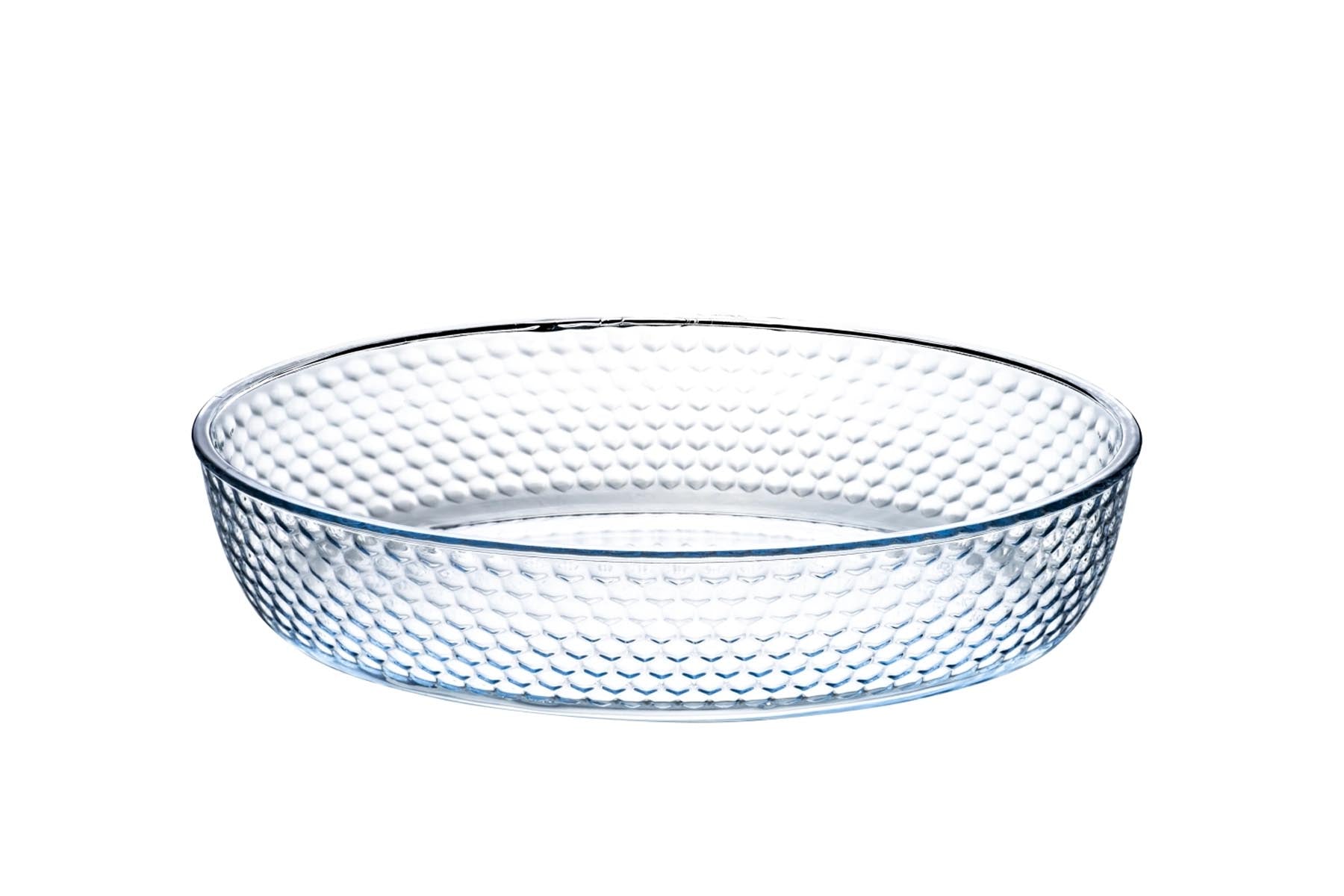 Auflaufform oval mit Wabenprägung 25.8x17.9cm in Transparent präsentiert im Onlineshop von KAQTU Design AG. Backutensilien ist von Borart