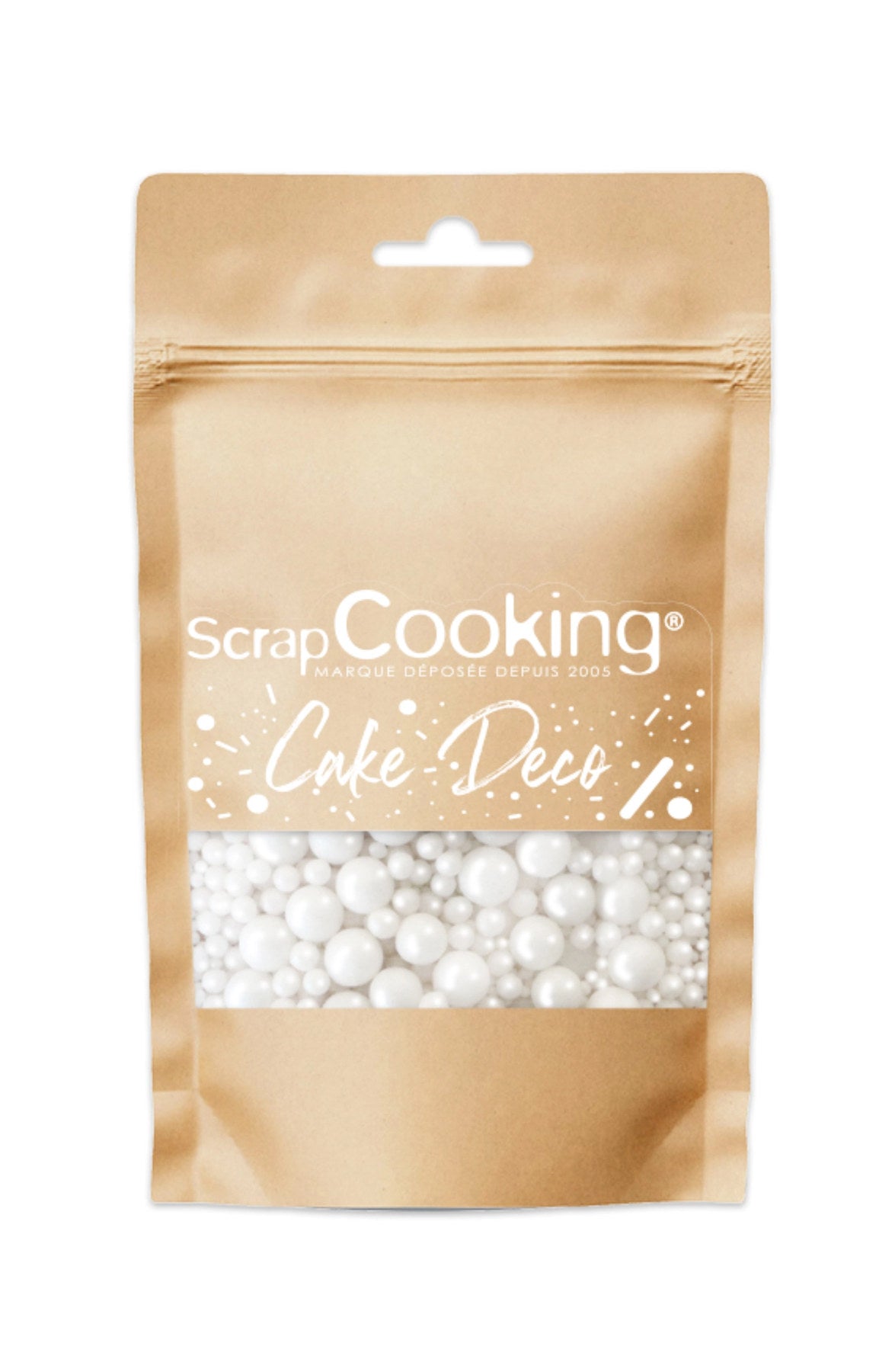 Zuckerstreusel Perlen weiss 60g in Mehrfarbig präsentiert im Onlineshop von KAQTU Design AG. Zutaten ist von Scrap Cooking