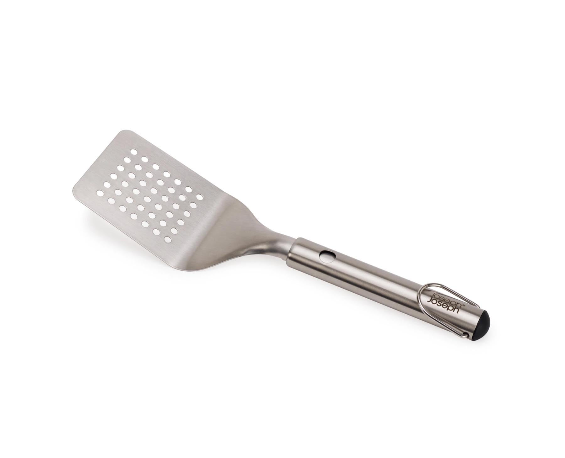Hochwertiges Grillbesteck-Set aus Edelstahl von Joseph Joseph, bestehend aus Wender und Zange, perfekt für Grillliebhaber und BBQ-Fans.