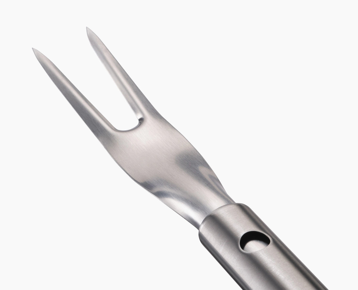 GrillOut BBQ Gabel einziehbarer Kopf Edelstahl 41.7-35cm in Silber präsentiert im Onlineshop von KAQTU Design AG. Grillbesteck ist von Joseph Joseph