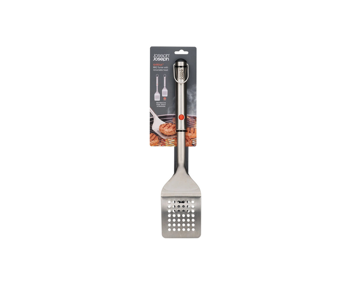 GrillOut BBQ Wender einziehbarer Kopf Edelstahl 41.7-34.5cm in Silber präsentiert im Onlineshop von KAQTU Design AG. Grillbesteck ist von Joseph Joseph