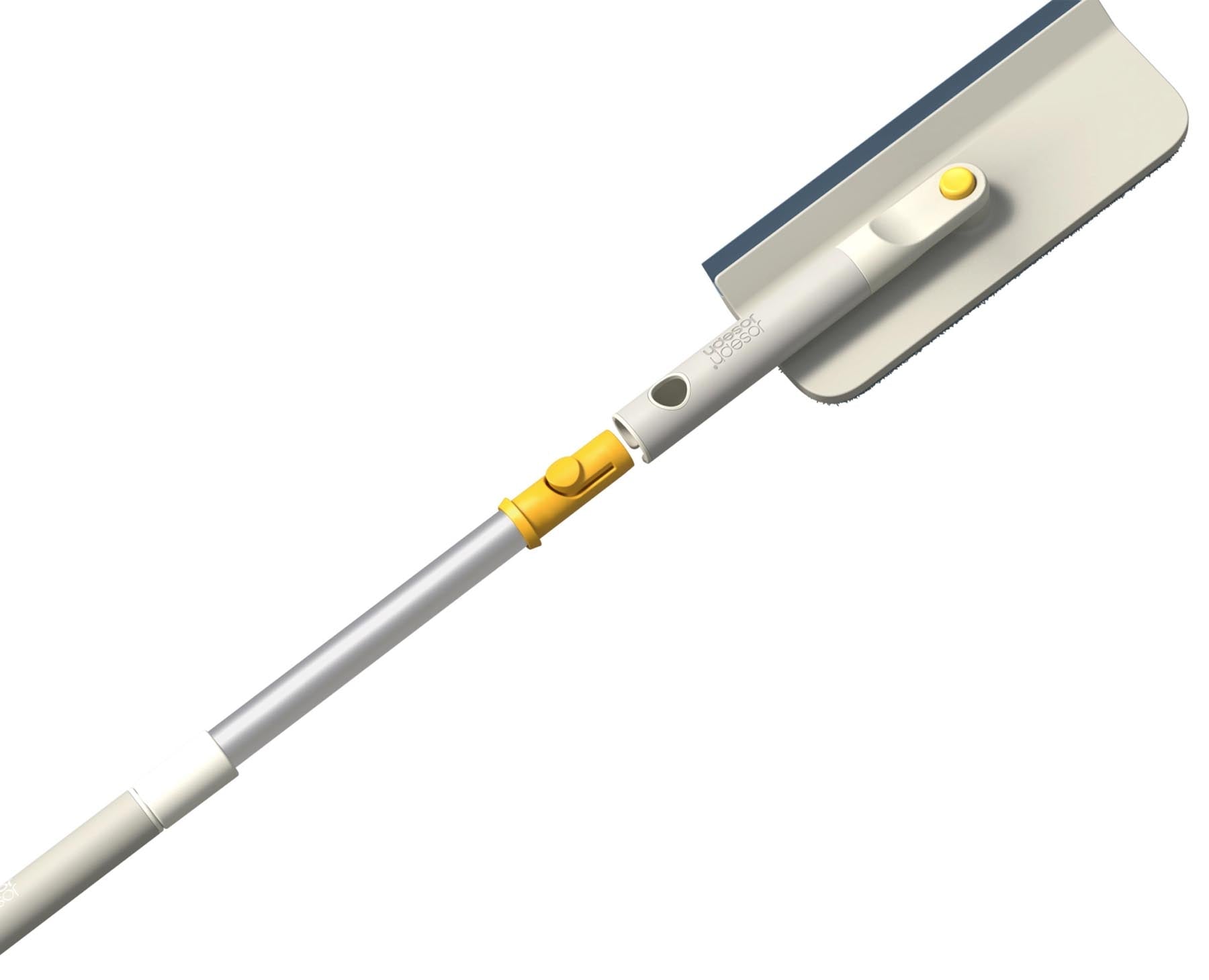 Praktischer CleanTech 2-in-1 Abzieher in elegantem Lichtstein-Grau, ideal für effizientes Abziehen und Trocknen von Fenstern und Fliesen.