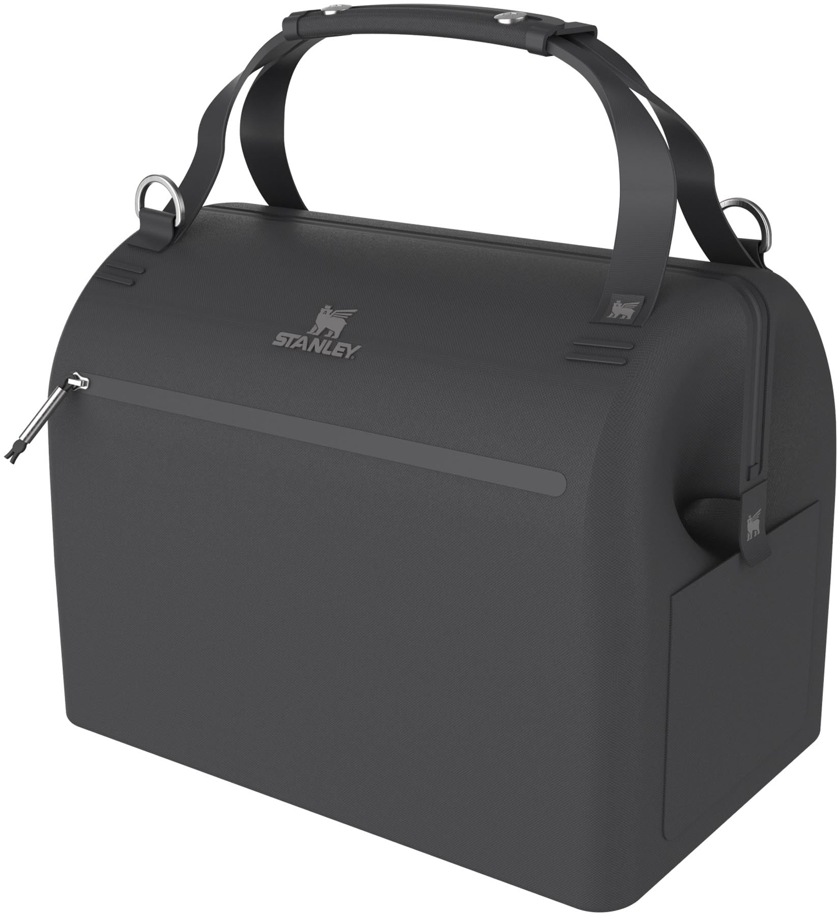 Schwarze Kühltasche All-Day Julienne Maxi Cooler 18.9l von Stanley, ideal für Ausflüge und Picknicks, bietet großzügigen Stauraum und stilvolles Design.