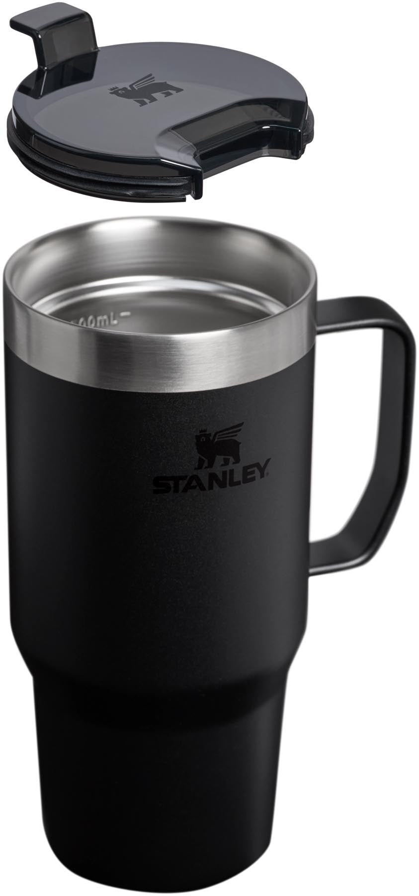 Stylische schwarze Thermoskanne Everyday Suburban Mug 0.7l von Stanley, perfekt für den Alltag, bietet hervorragende Isolierung und Komfort.