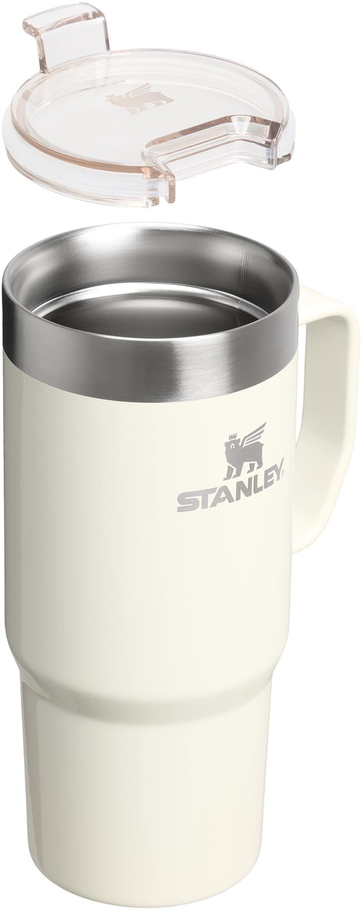 Stilvoller cremefarbener Everyday Suburban Mug von Stanley, perfekt für unterwegs, mit glänzender Oberfläche und 0,47 l Fassungsvermögen.