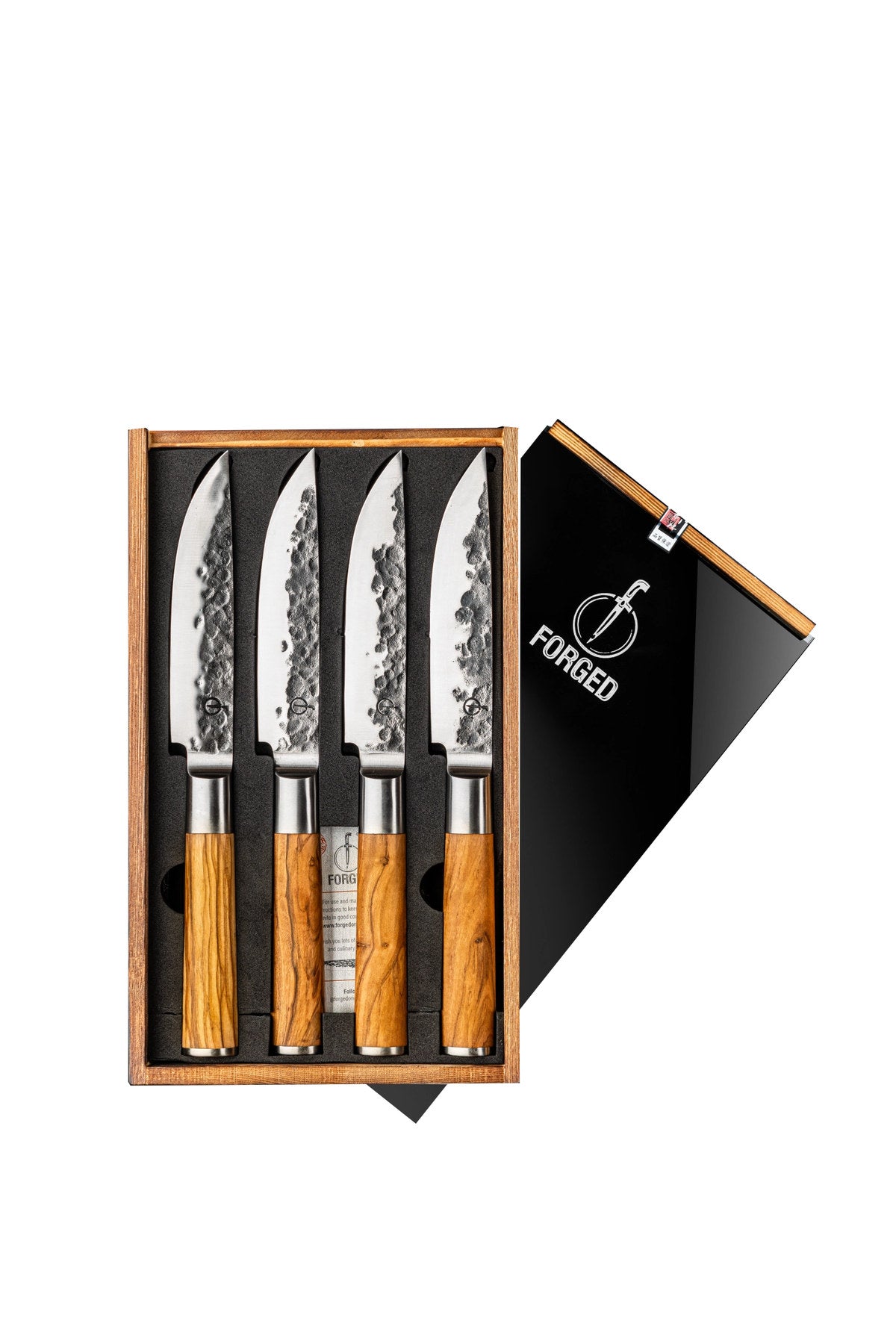 4tlg. Steakmesserset XXL in Braun präsentiert im Onlineshop von KAQTU Design AG. Küchenmesser ist von Forged